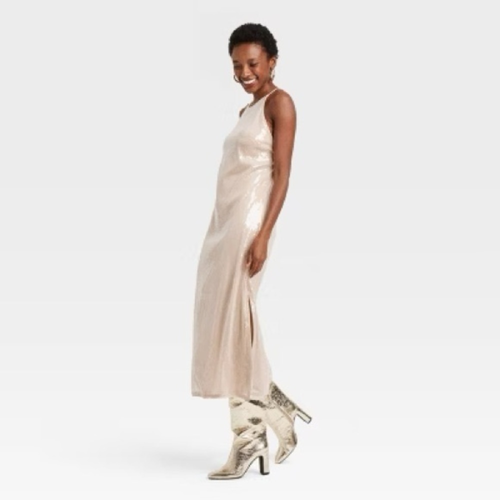 NWT Women's Sequin Midi A-Line Dress - A New‎ Day